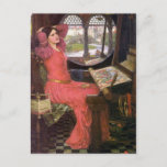 Postkarte vor Raphaelite von John William Waterhou<br><div class="desc">"Ich bin halb krank von Schatten", sagte die Lady von Shalott von J. W. Waterhouse 1915 Wie die PRB, John William Waterhouse hatte eine Vorliebe für die Darstellung der Themen der Liebe, die durch das Schicksal nicht gefordert oder frustriert, wie die verkörperte und verfluchte Lady von Shalott. In dieser Arbeit,...</div>