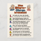 Postkarte „Was Eltern-Ohren brauchen“ (Vorderseite)
