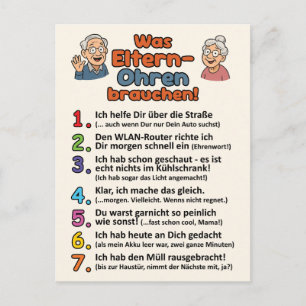 Postkarte „Was Eltern-Ohren brauchen“