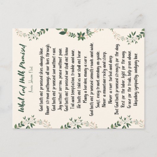 Postkarte Was Gott versprochen hat (Vorderseite)