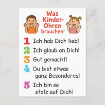 Postkarte „Was Kinderohren brauchen“ 