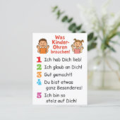 Postkarte „Was Kinderohren brauchen“ (Stehend Vorderseite)