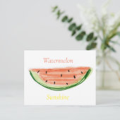 Postkarte "Wassermelone", Aquarell, Daniela Elia (Stehend Vorderseite)