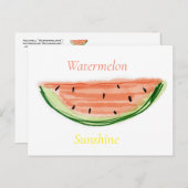 Postkarte "Wassermelone", Aquarell, Daniela Elia (Vorne/Hinten)