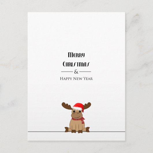 Postkarte Weihnachten Elch (Vorderseite)