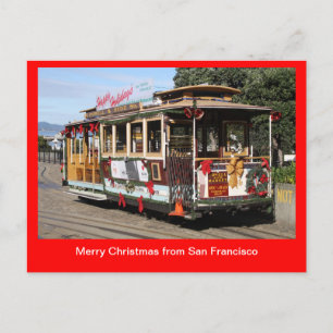 Postkarte, Weihnachtsdrahtseilbahn, San Francisco Feiertagspostkarte