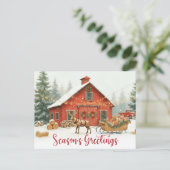 Postkarte Weihnachtsgrüße Wasserfarben (Stehend Vorderseite)