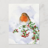 Postkarte - Weihnachtsrobin (Vorderseite)