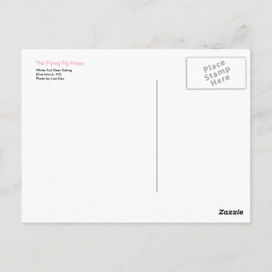 Postkarte "Weißer Schwanz Hirsch essen" (Rückseite)