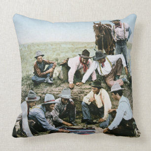 Postkarte, welche die Cowboys spielen Kissen