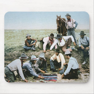 Postkarte, welche die Cowboys spielen Mousepad