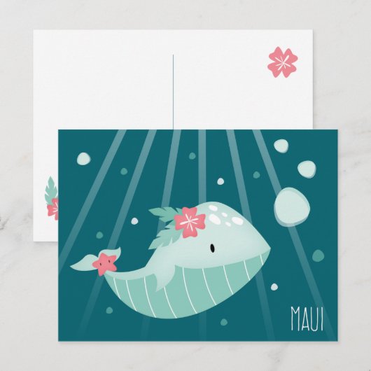 Postkarte "Whale Maui" (Vorne/Hinten)