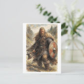 Postkarte. Wikinger Krieger Postkarte (Stehend Vorderseite)