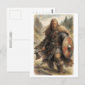 Postkarte. Wikinger Krieger Postkarte (Vorne/Hinten)