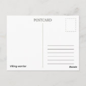 Postkarte. Wikinger Krieger Postkarte (Rückseite)