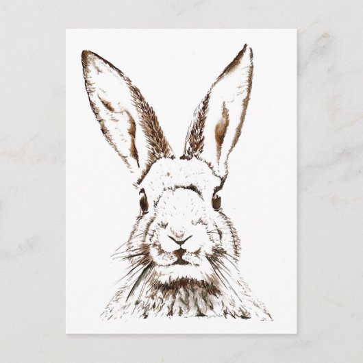 Postkarte - Wilder Hase (Vorderseite)