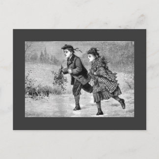 Postkarte - Winter-Szenen-Schwarzes u. Weiß