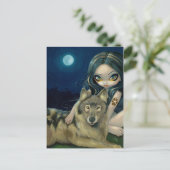 Postkarte "Wolf Moon" (Stehend Vorderseite)