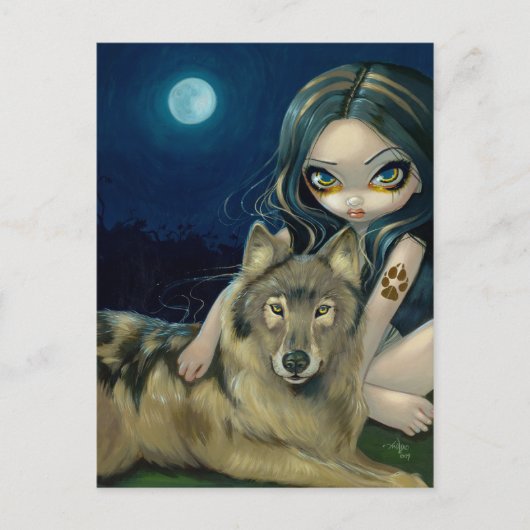 Postkarte "Wolf Moon" (Vorderseite)