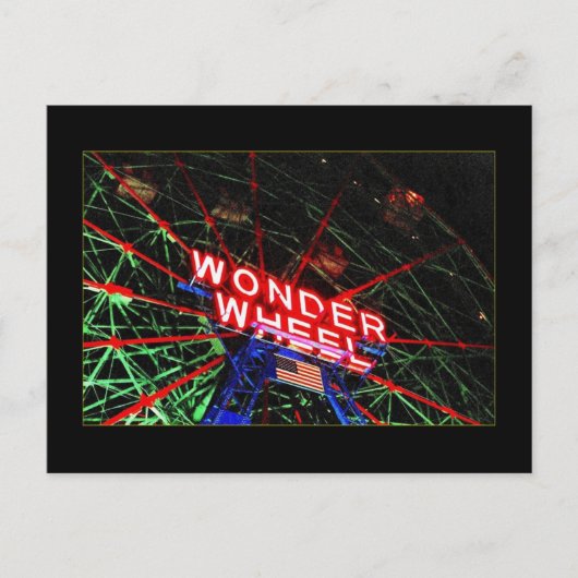 Postkarte Wonder Wheel Neon (Coney Island, NY) (Vorderseite)