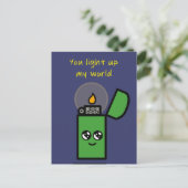 Postkarte "You Light Up My World" (Stehend Vorderseite)