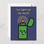 Postkarte "You Light Up My World" (Vorne/Hinten)
