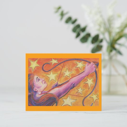 Postkarte Zodiac Sagittarius (Stehend Vorderseite)