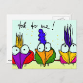 Postkarte 'zu mir!' (Vorne/Hinten)