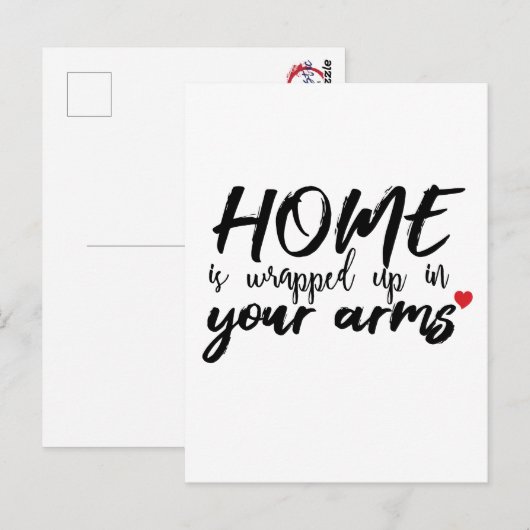 Postkarte "Zuhause is"-Zitat (Vorne/Hinten)