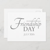 Postkarte zum Internationalen Freundschaftstag (Vorne/Hinten)