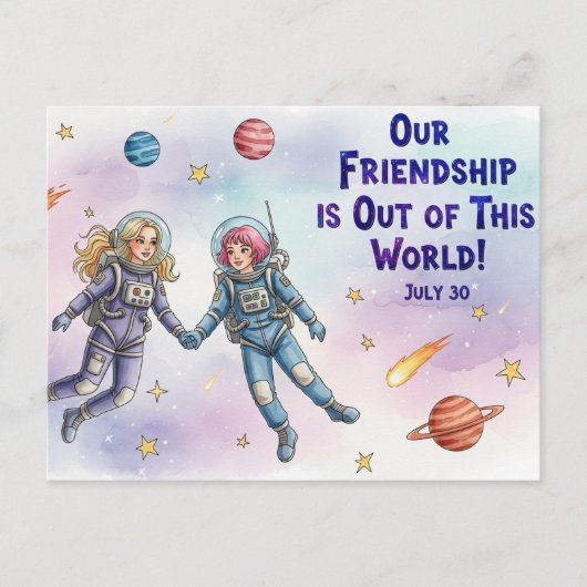 Postkarte zum Internationalen Freundschaftstag (Vorderseite)