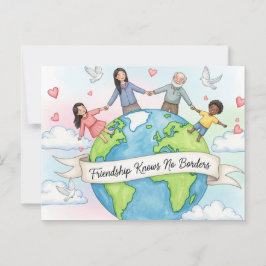 Postkarte zum Internationalen Freundschaftstag