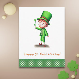 Postkarte zum St. Patrick's Day mit Kobobold