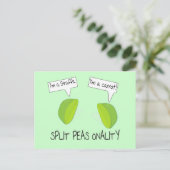 Postkarte zum Trennen von Erbsen (Stehend Vorderseite)