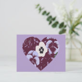 Postkarte zum Valentinstag Veilchenherz (Stehend Vorderseite)
