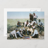 Postkarte zur Darstellung von Cowboys beim Spielen (Vorne/Hinten)
