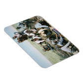 Postkarte zur Darstellung von Cowboys beim Spielen Magnet (Rechte Seite)