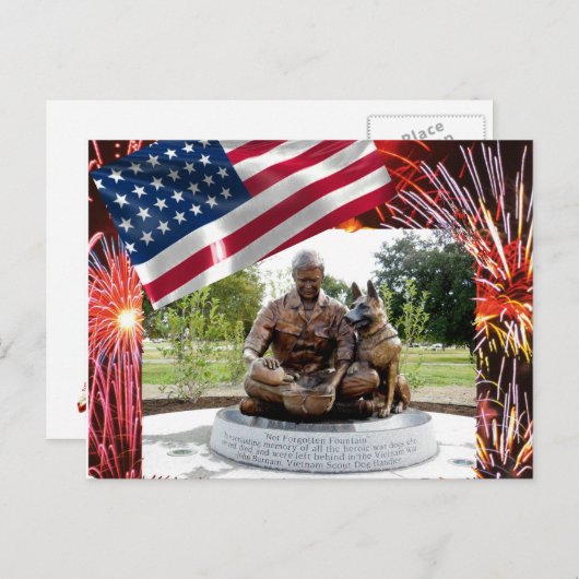 Postkarte zur Erinnerung an Kriegshunde (Vorne/Hinten)