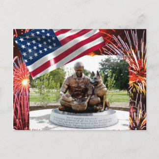 Postkarte zur Erinnerung an Kriegshunde