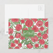Postkarte zur Genesung mit rosa Rose (Vorne/Hinten)