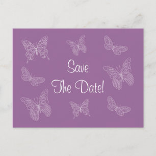 Postkarte zur Hochzeitsankündigung mit filigranem 