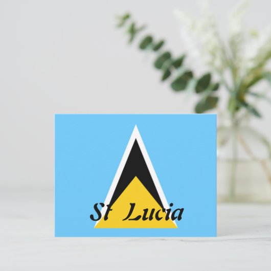 Postkarte zur St. Lucia-Flagge (Stehend Vorderseite)