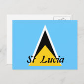 Postkarte zur St. Lucia-Flagge (Vorne/Hinten)