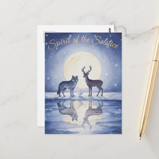 Postkarte zur Wintersonnenwende (Vorderseite/Rückseite Beispiel)