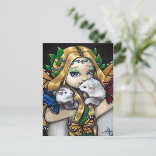 Postkarte "Zwei Fee Frettchen" (Stehend Vorderseite)