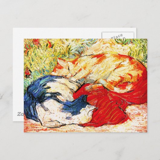 Postkarte: zwei Katzen Postkarte (Vorne/Hinten)