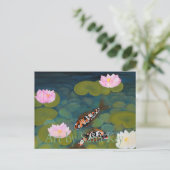 Postkarte. Zwei Koi Fische Postkarte (Stehend Vorderseite)