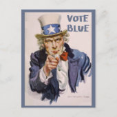 Postkarten an Wähler UNCLE SAM Abstimmung blau (Vorderseite)