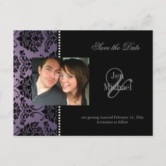 Postkarten aus dem Foto Damask Save the Date,