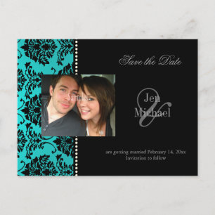 Postkarten aus dem Foto Damask Save the Date,